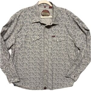 Rafter C Shirt Mens 2XL XXL Paisley Print Pearl Snap Cotton Western Cowboy Rodeo